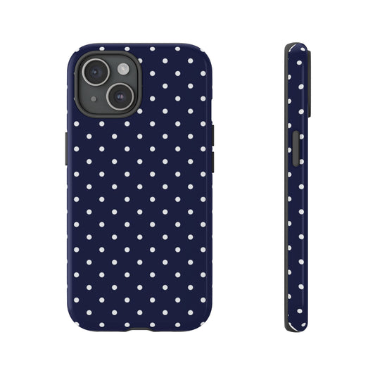 Navy Polka Dot iPhone Case