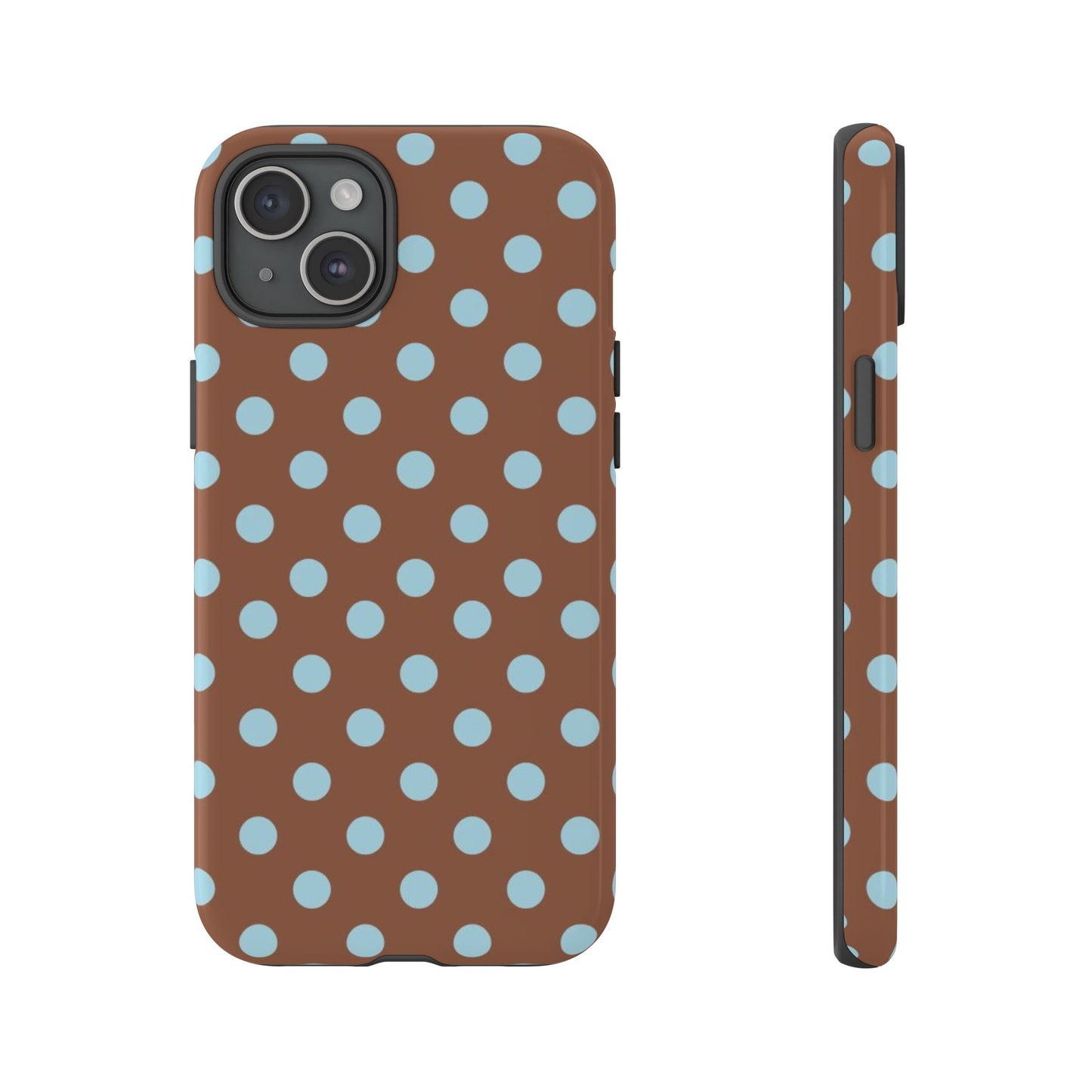 Blue and Brown Polka Dot iPhone Case