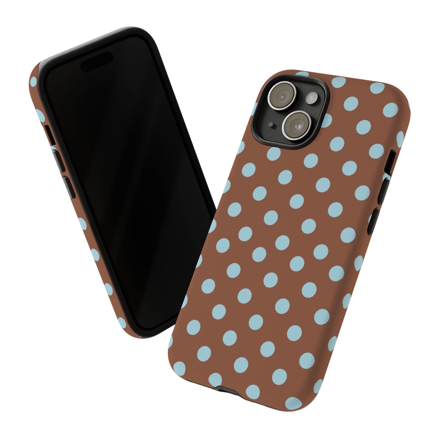 Blue and Brown Polka Dot iPhone Case