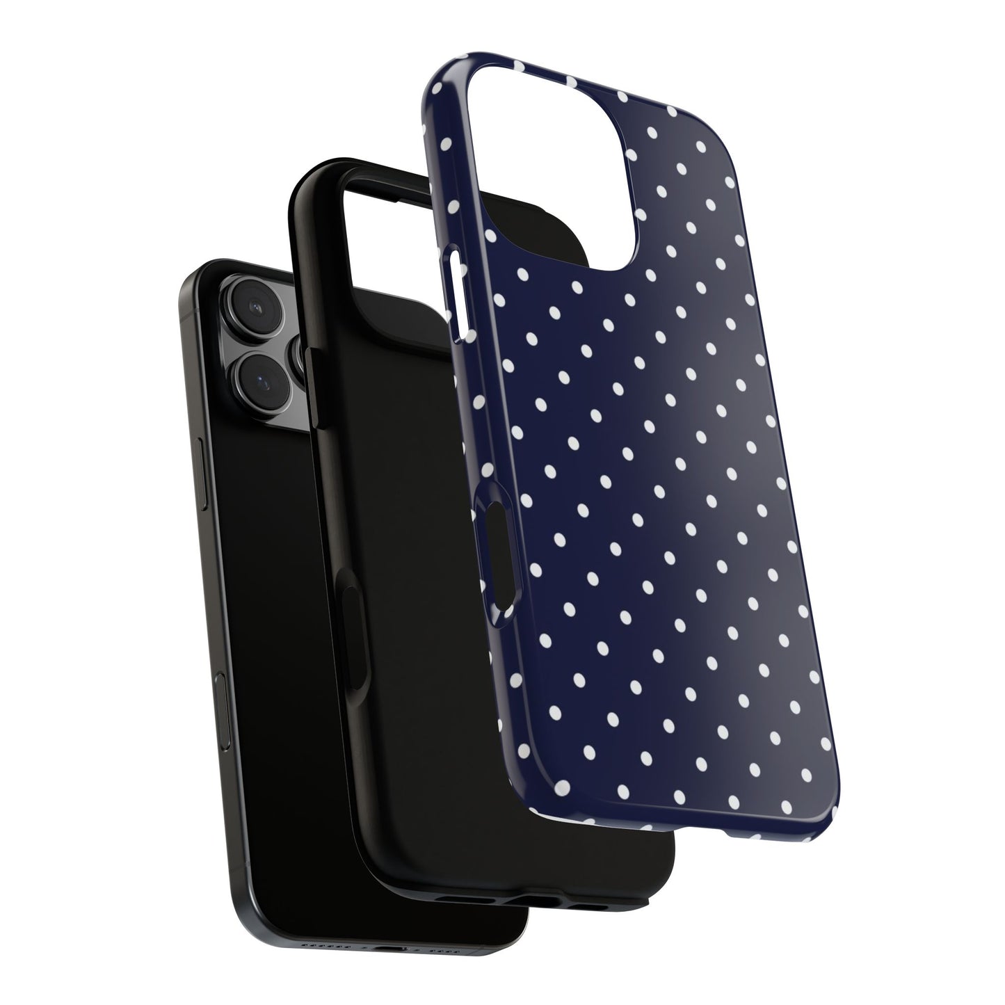 Navy Polka Dot iPhone Case