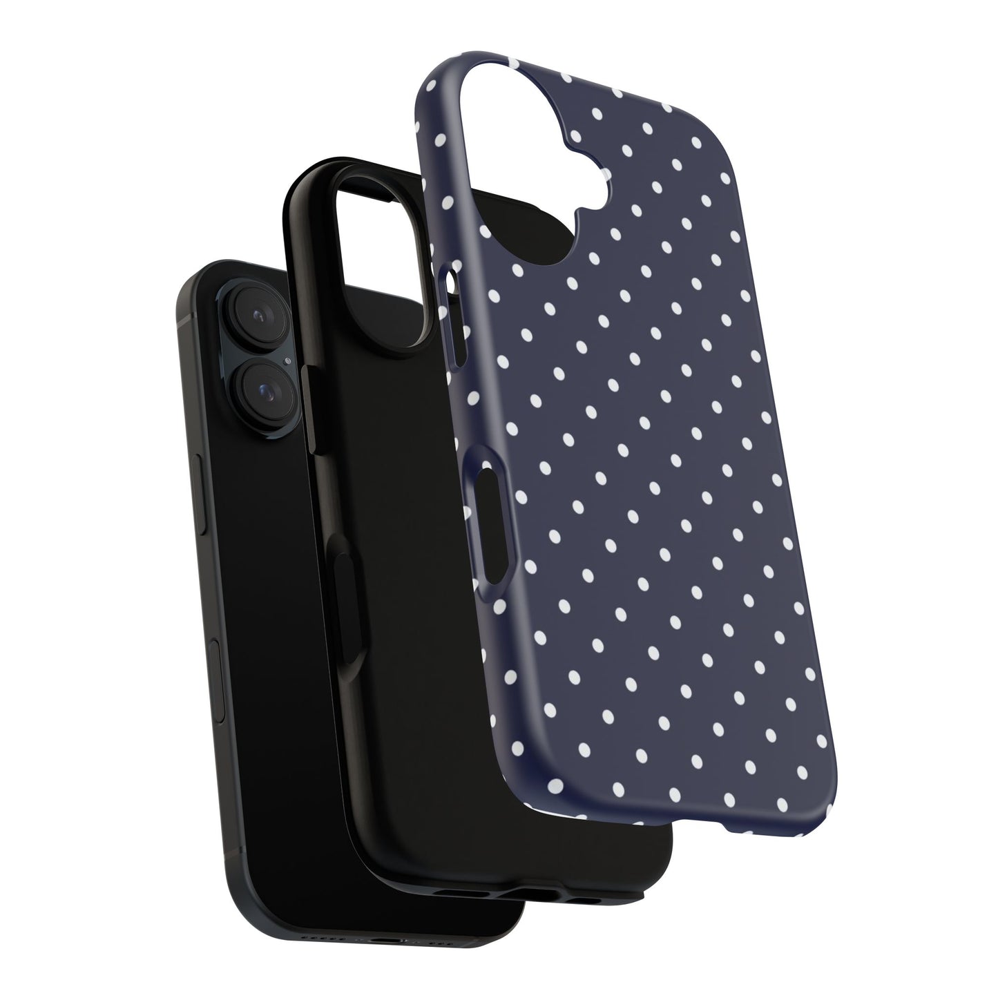 Navy Polka Dot iPhone Case