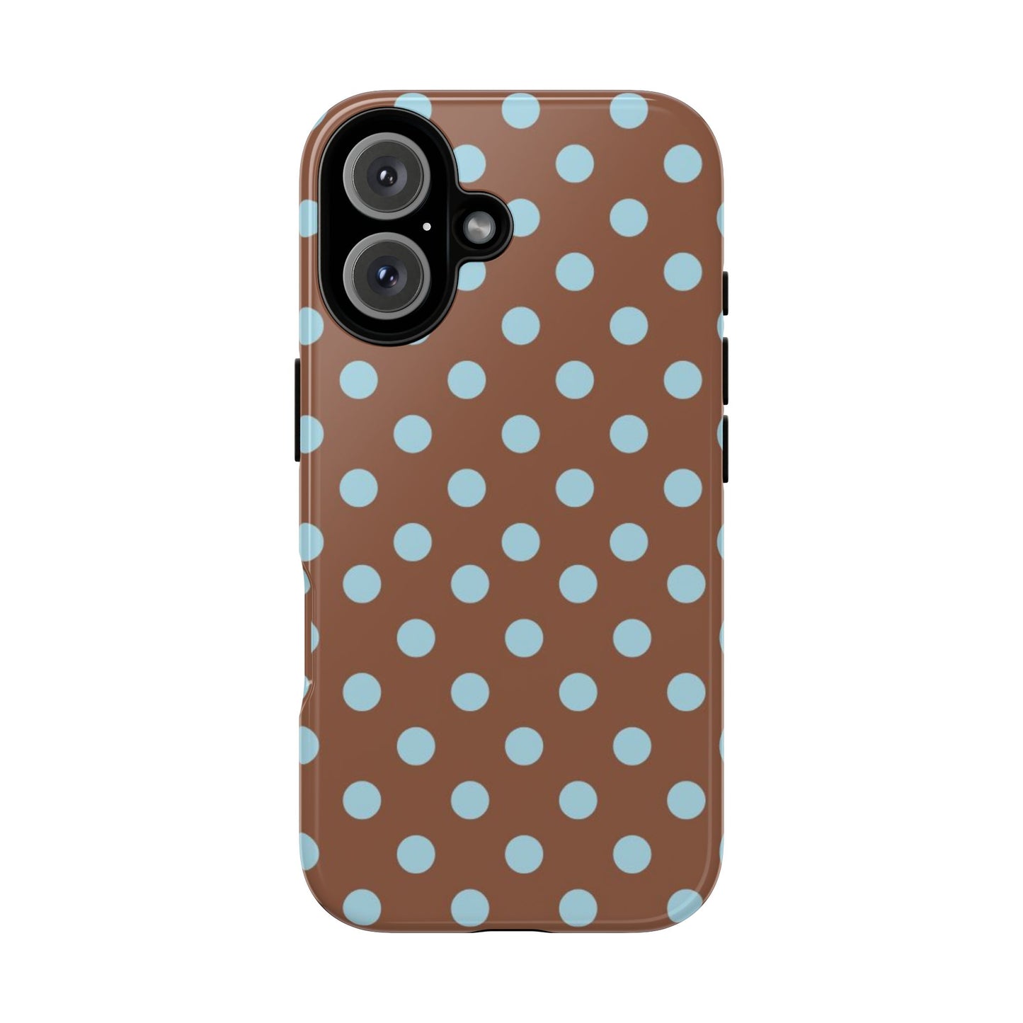 Blue and Brown Polka Dot iPhone Case