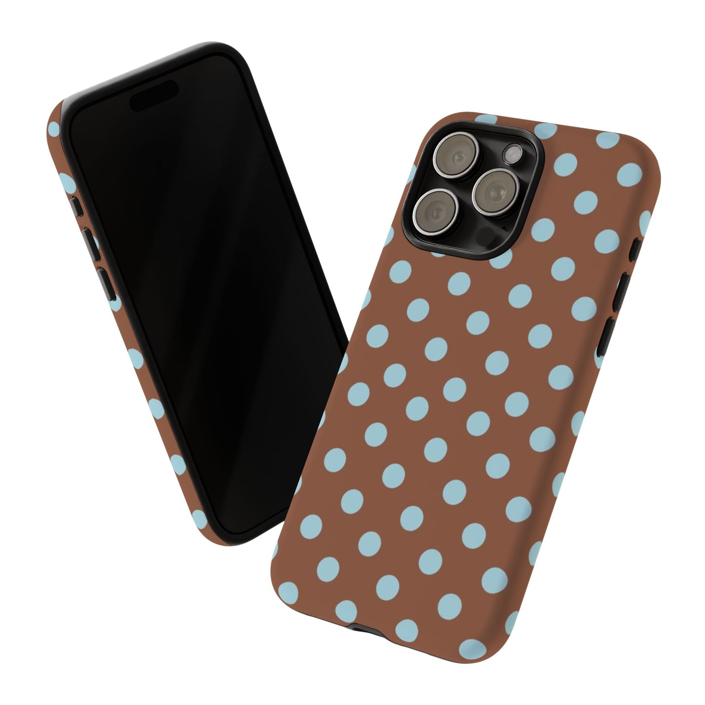 Blue and Brown Polka Dot iPhone Case