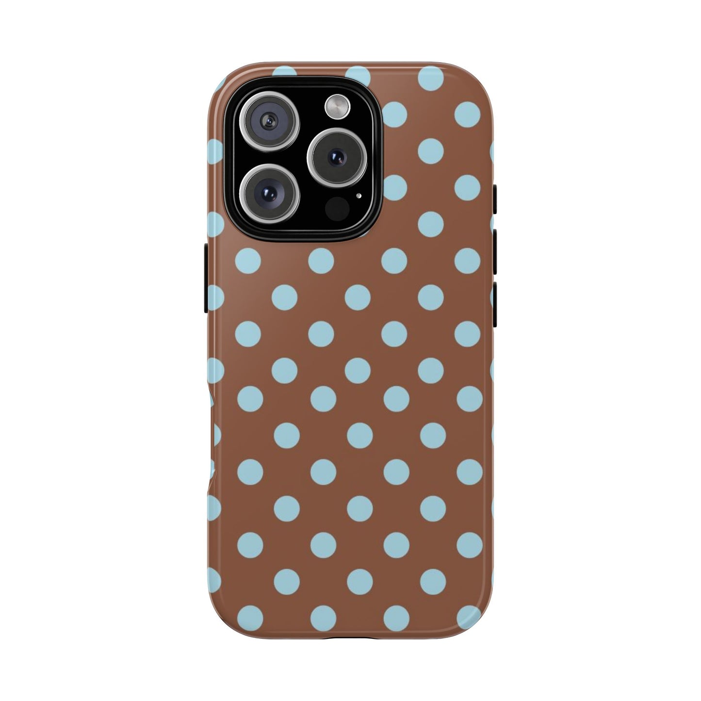Blue and Brown Polka Dot iPhone Case