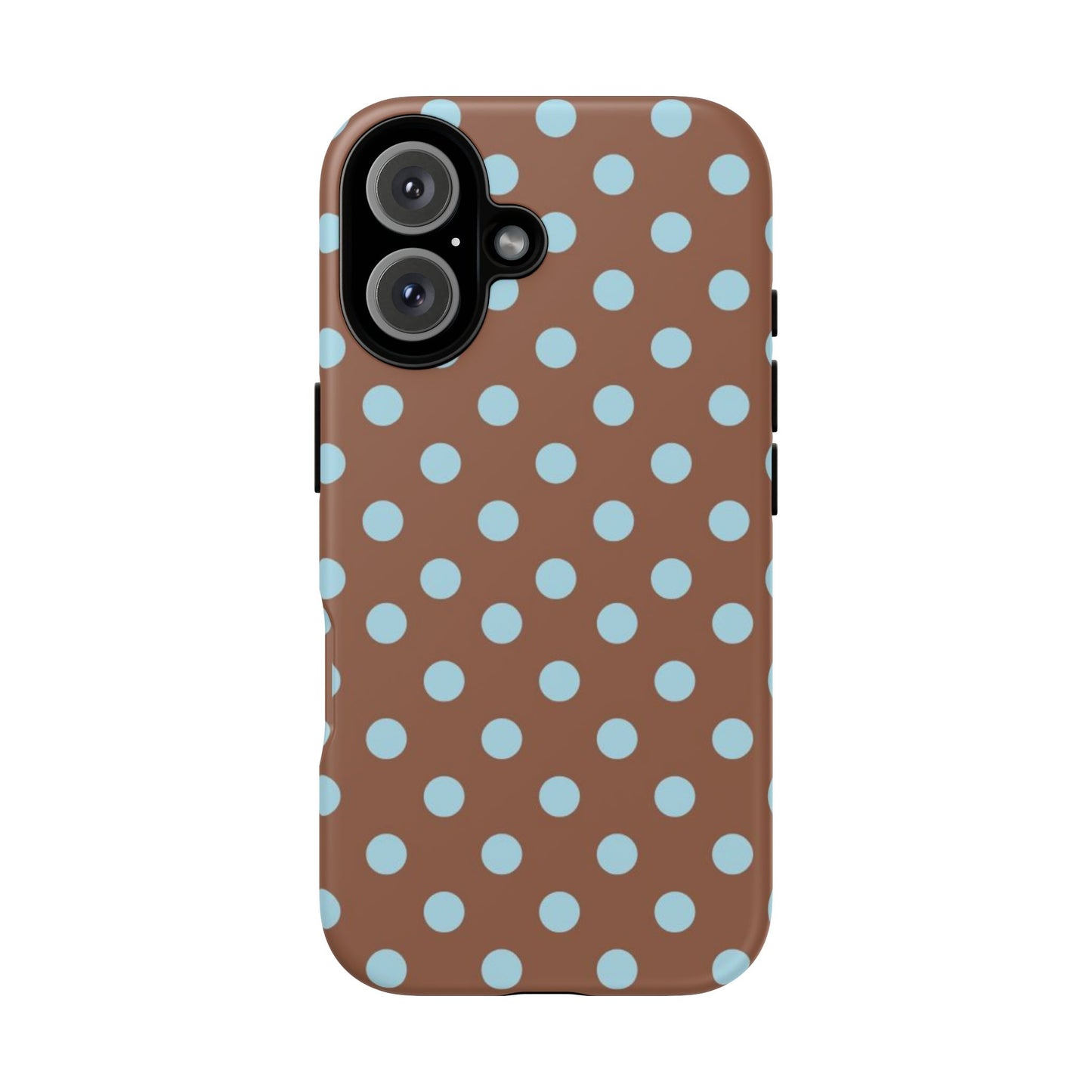 Blue and Brown Polka Dot iPhone Case