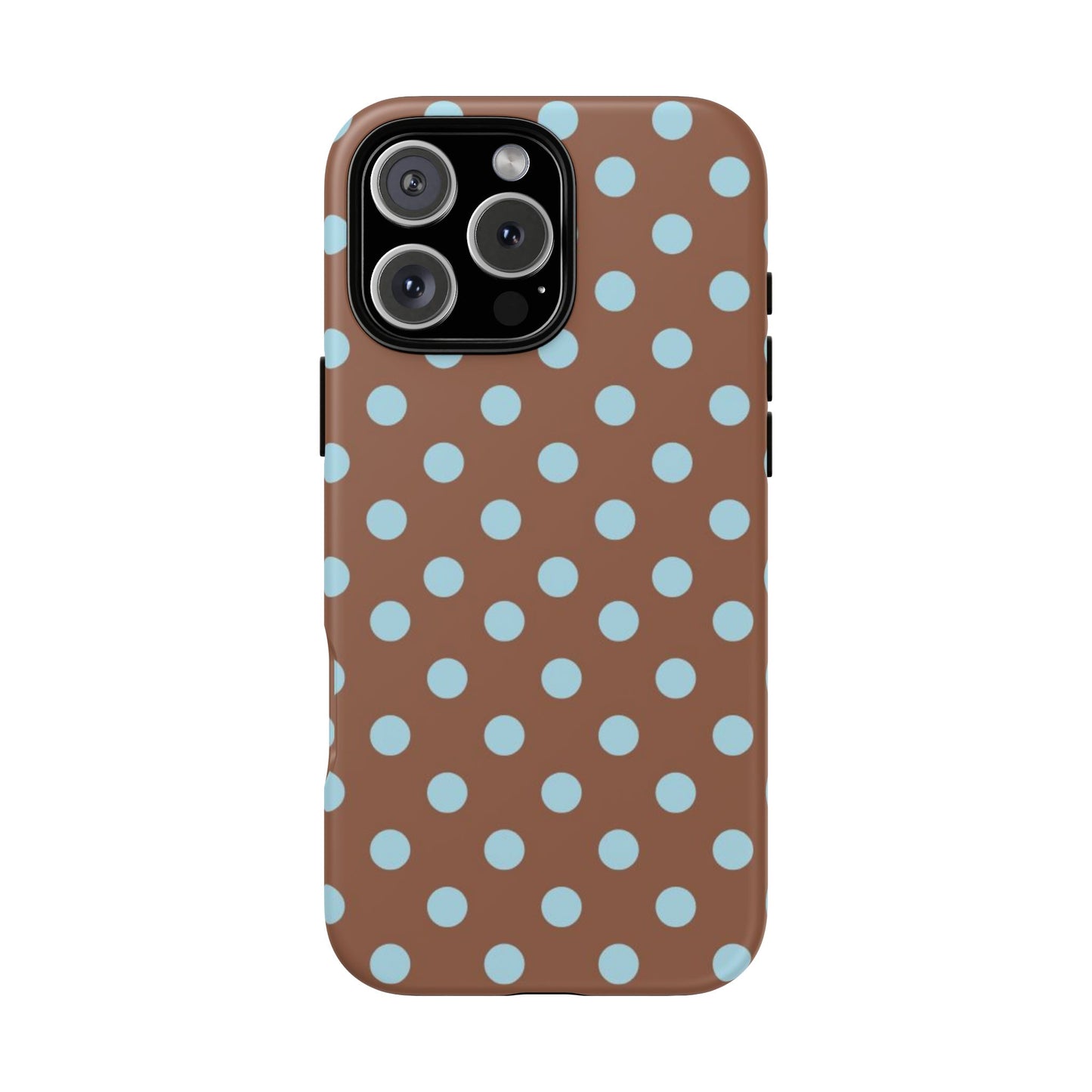 Blue and Brown Polka Dot iPhone Case