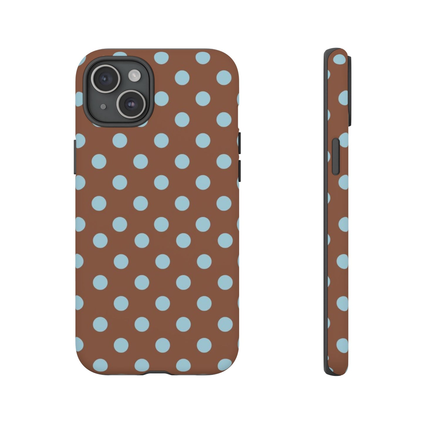Blue and Brown Polka Dot iPhone Case