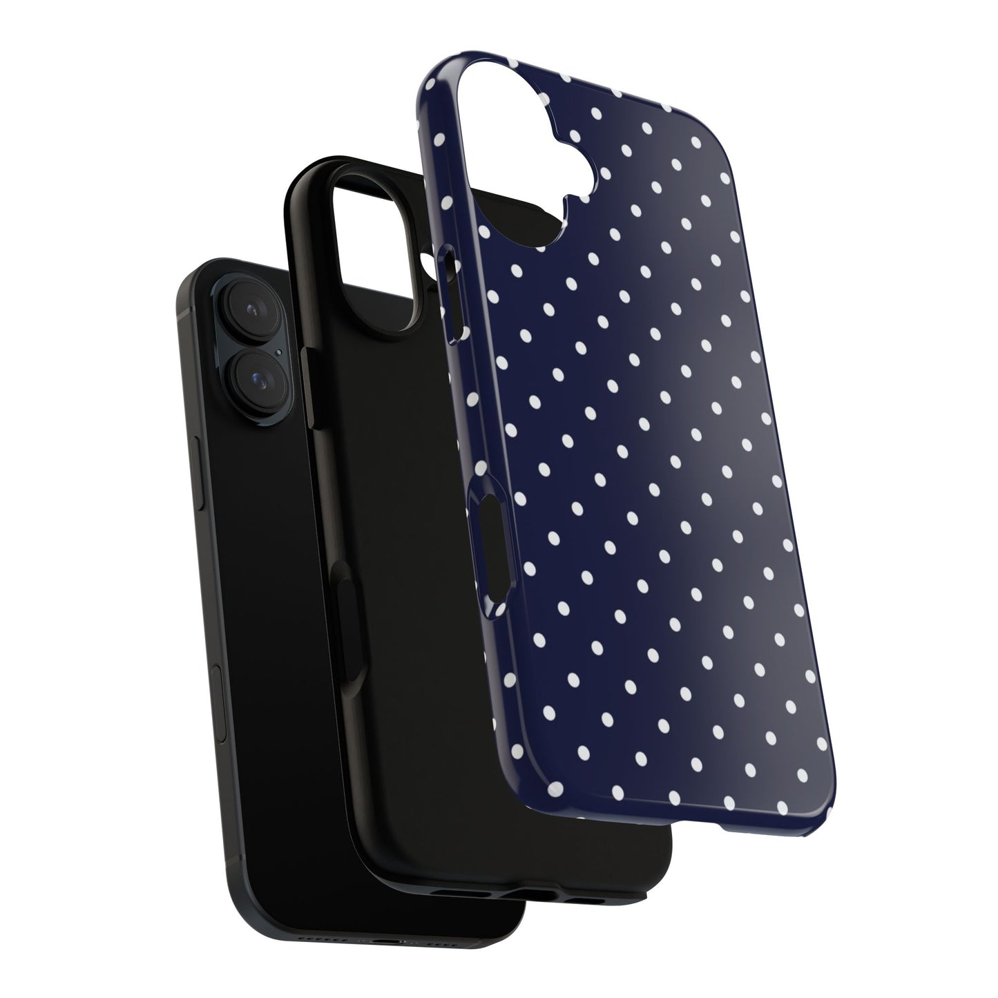 Navy Polka Dot iPhone Case
