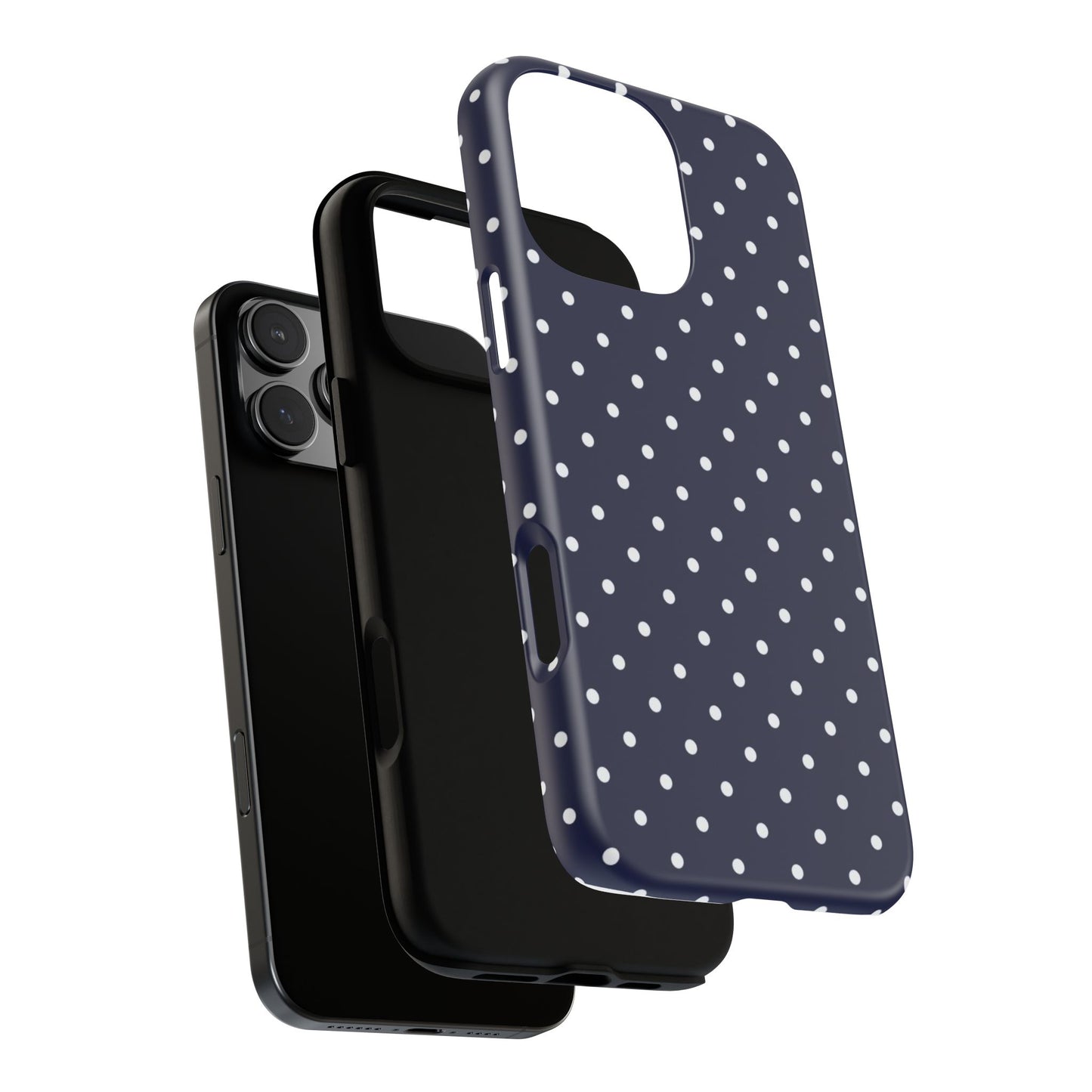 Navy Polka Dot iPhone Case