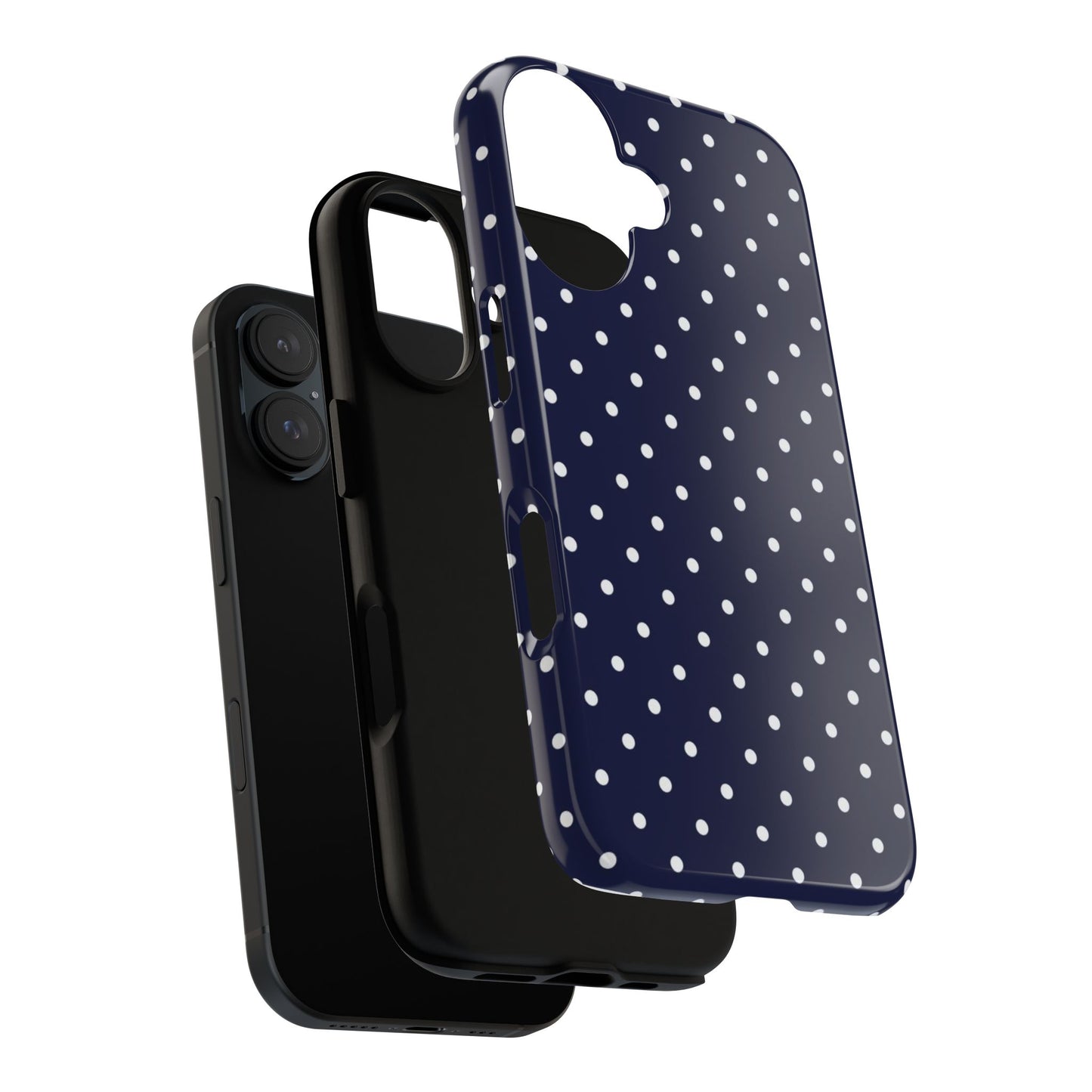 Navy Polka Dot iPhone Case