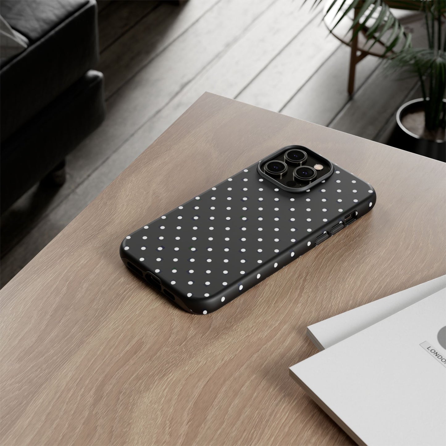 Black Polka Dot iPhone Case