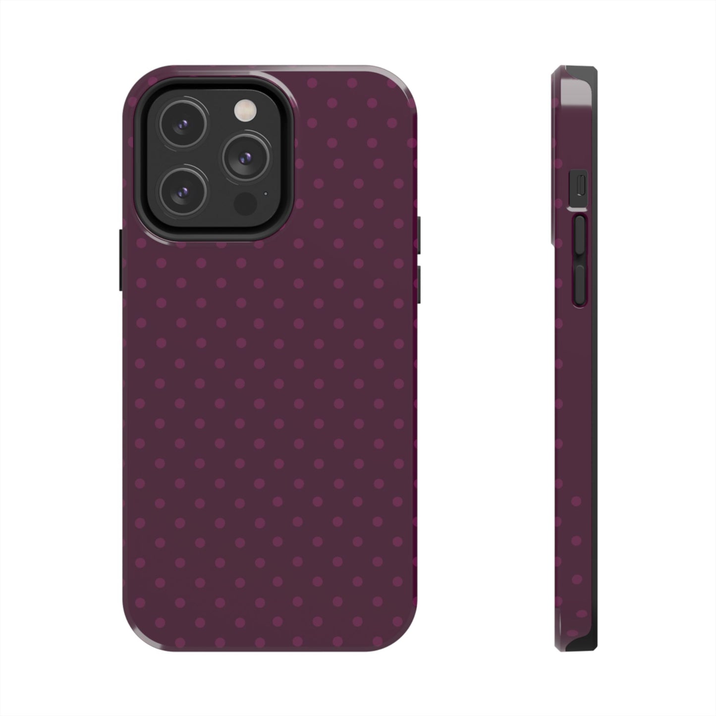 Plum Polka Dot iPhone Case