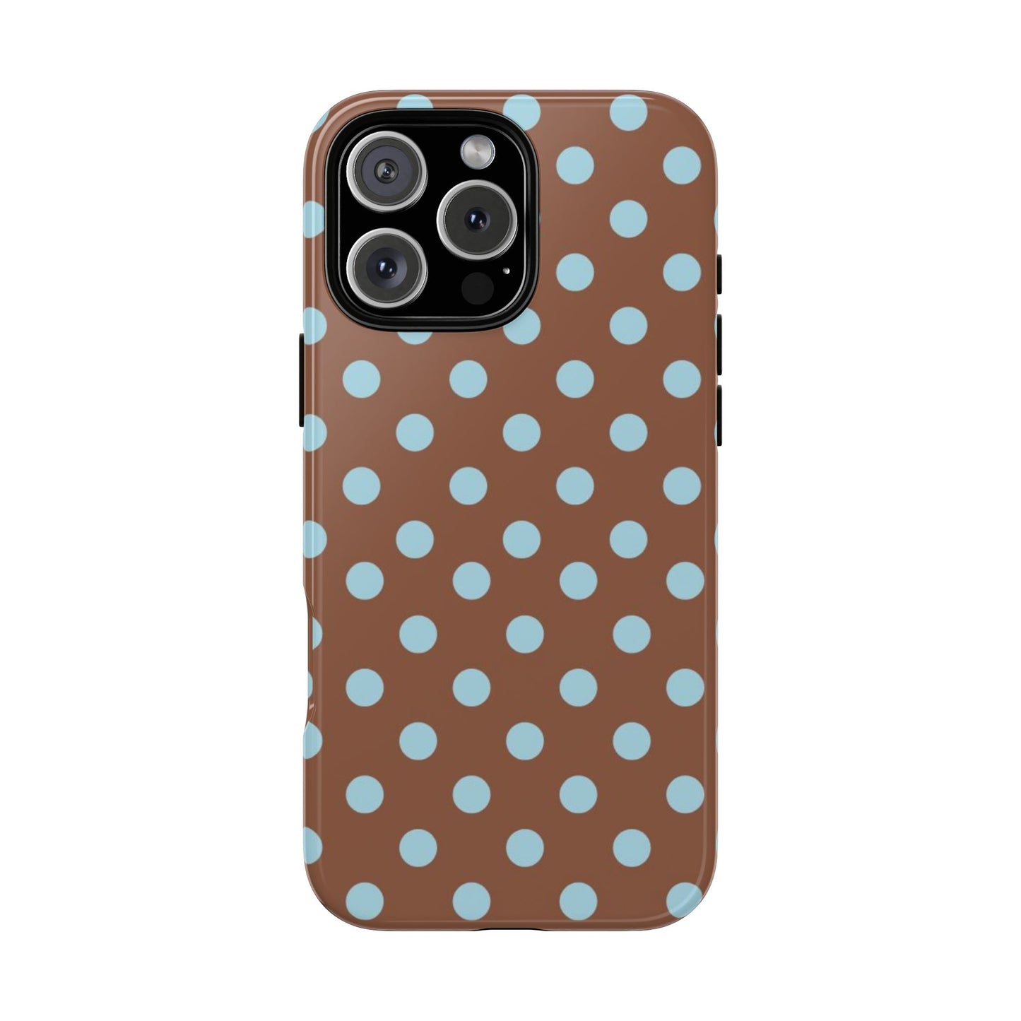 Blue and Brown Polka Dot iPhone Case