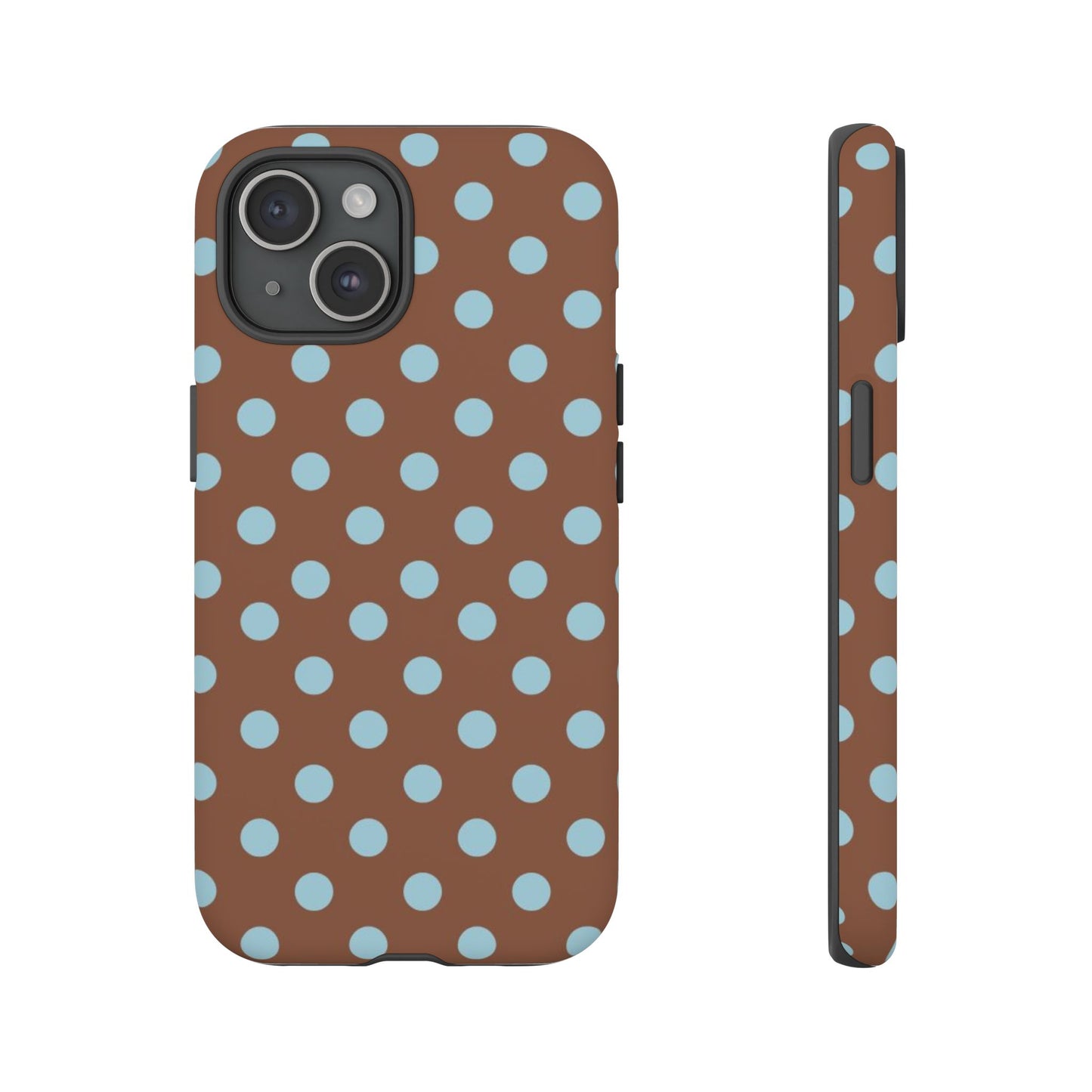 Blue and Brown Polka Dot iPhone Case