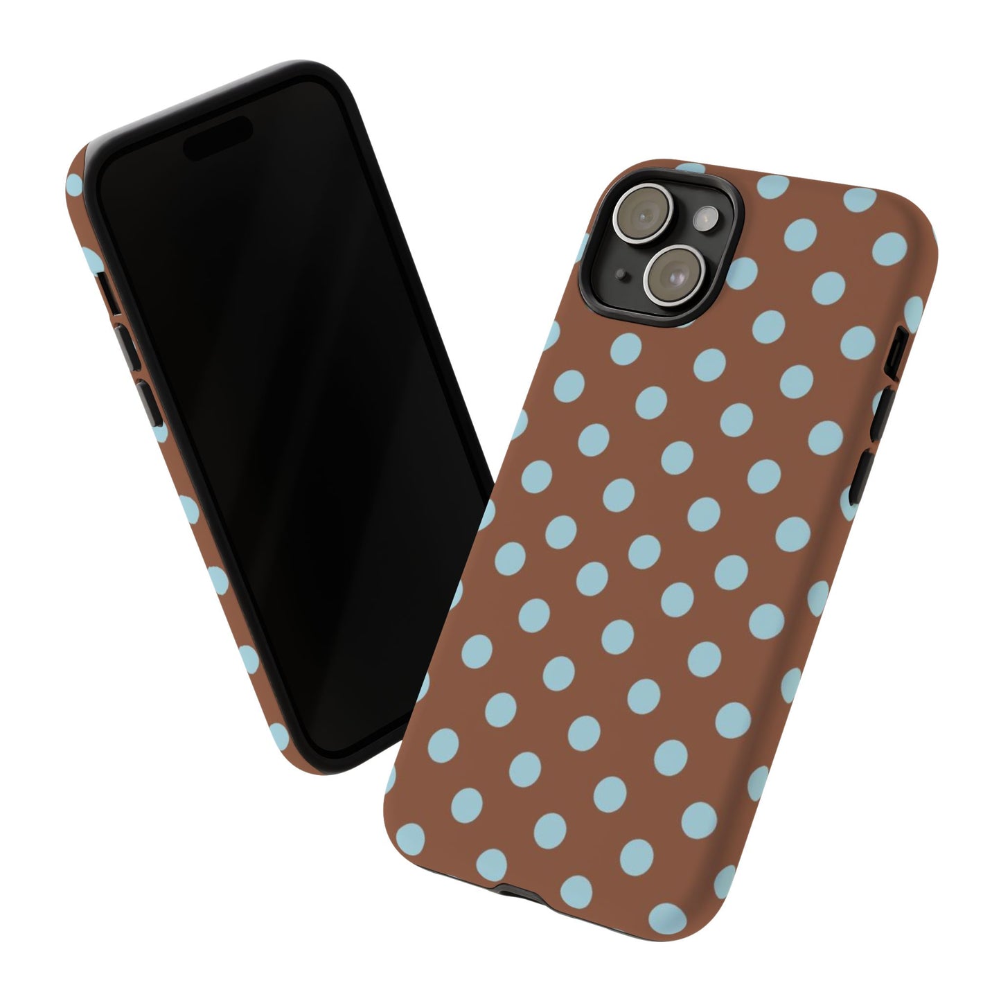 Blue and Brown Polka Dot iPhone Case