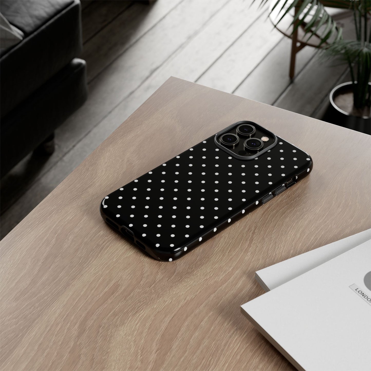Black Polka Dot iPhone Case