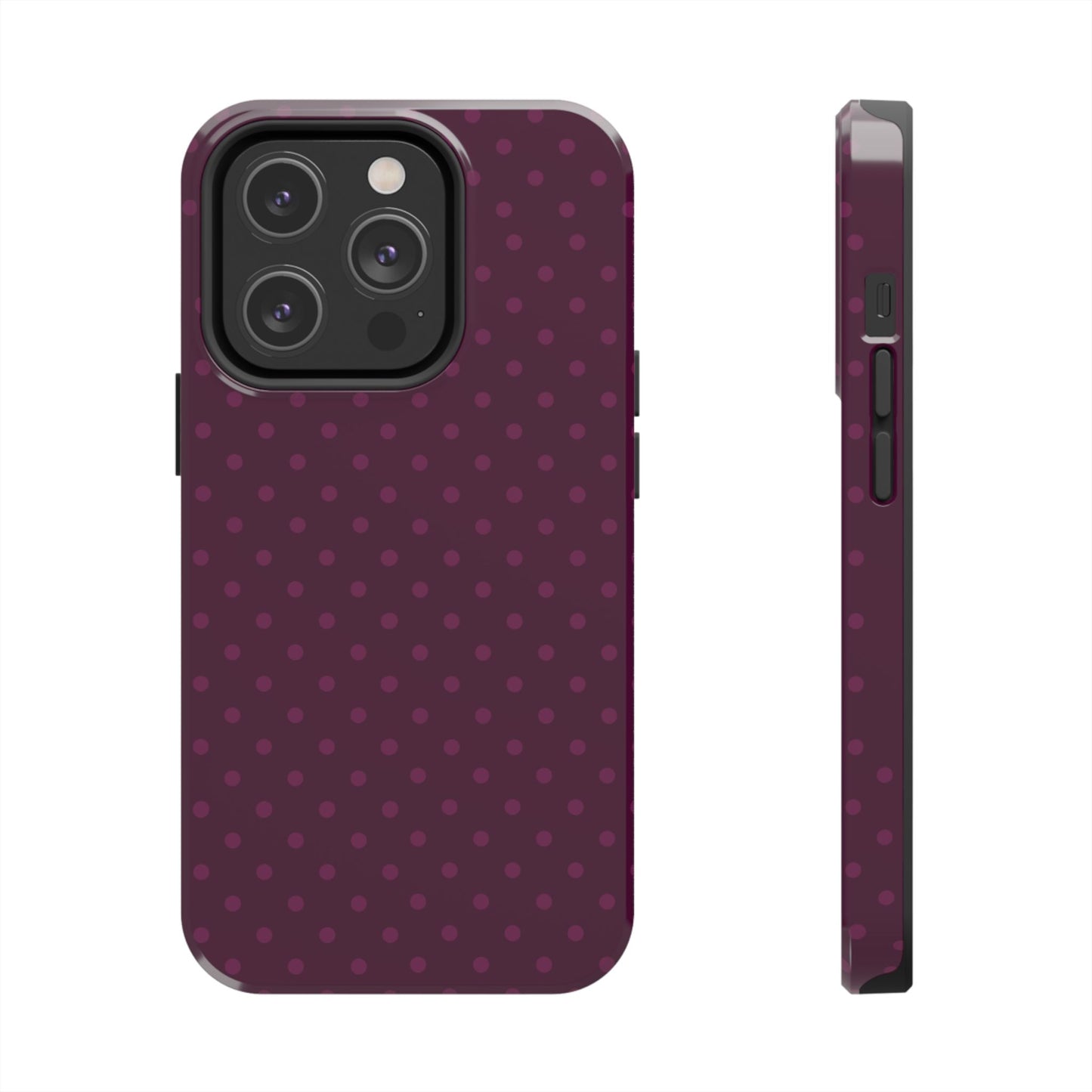 Plum Polka Dot iPhone Case