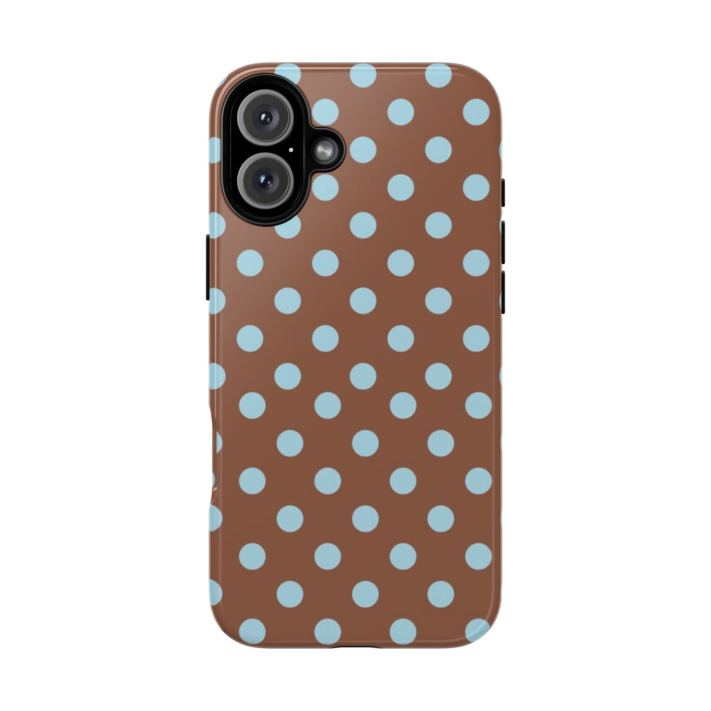 Blue and Brown Polka Dot iPhone Case