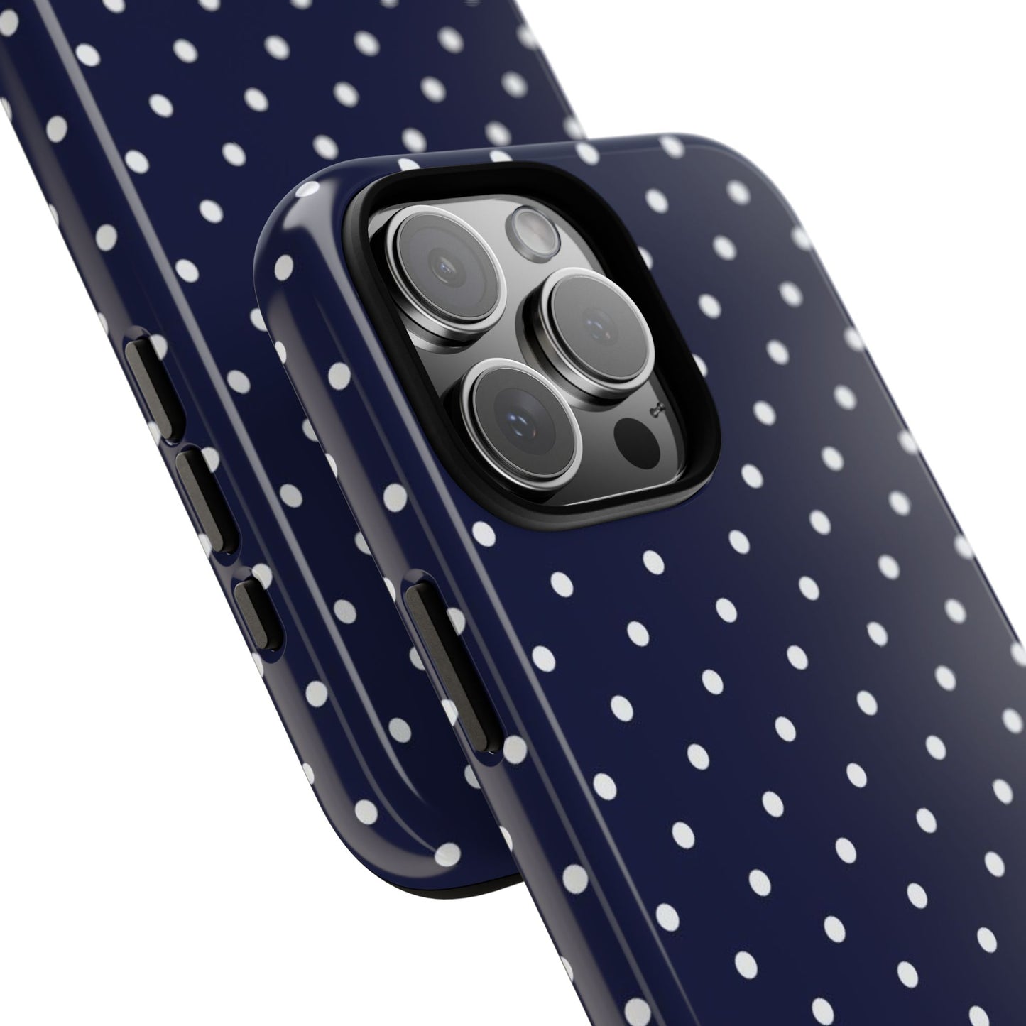 Navy Polka Dot iPhone Case