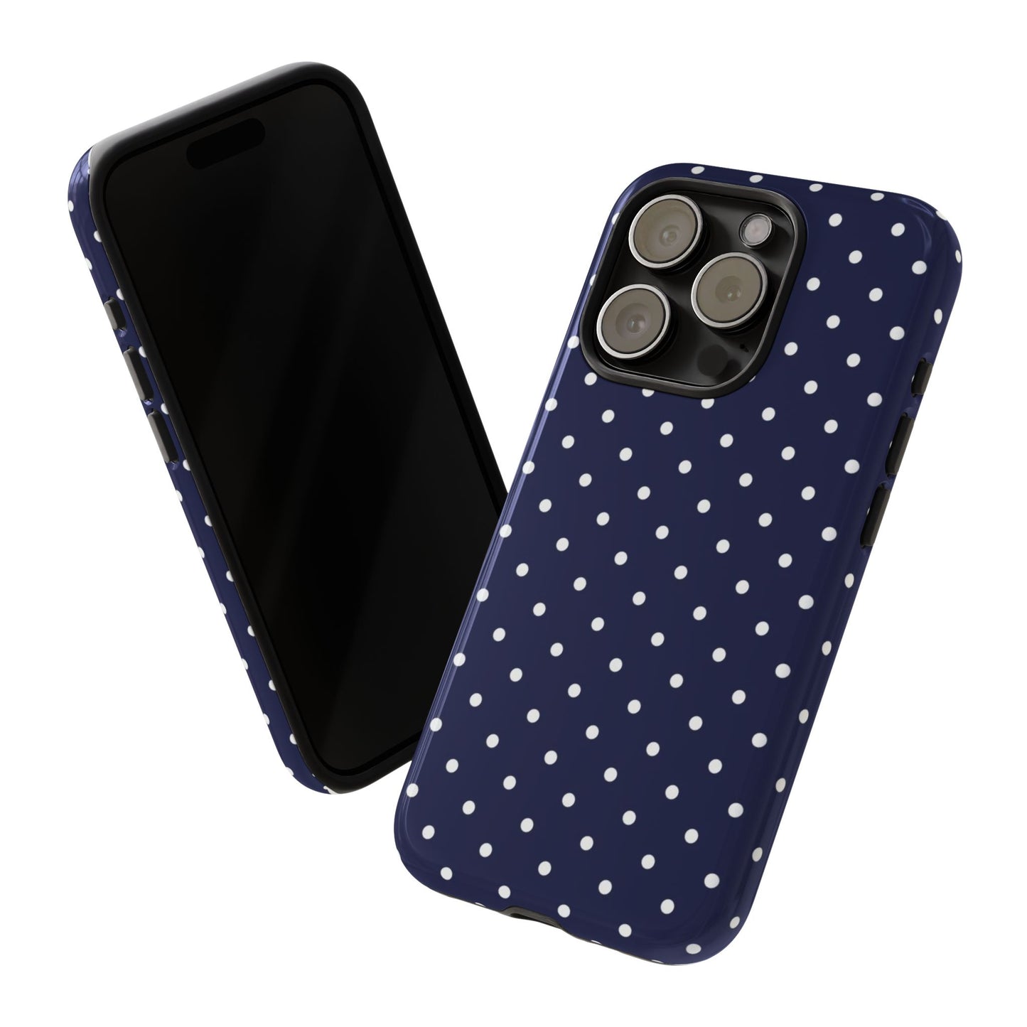Navy Polka Dot iPhone Case