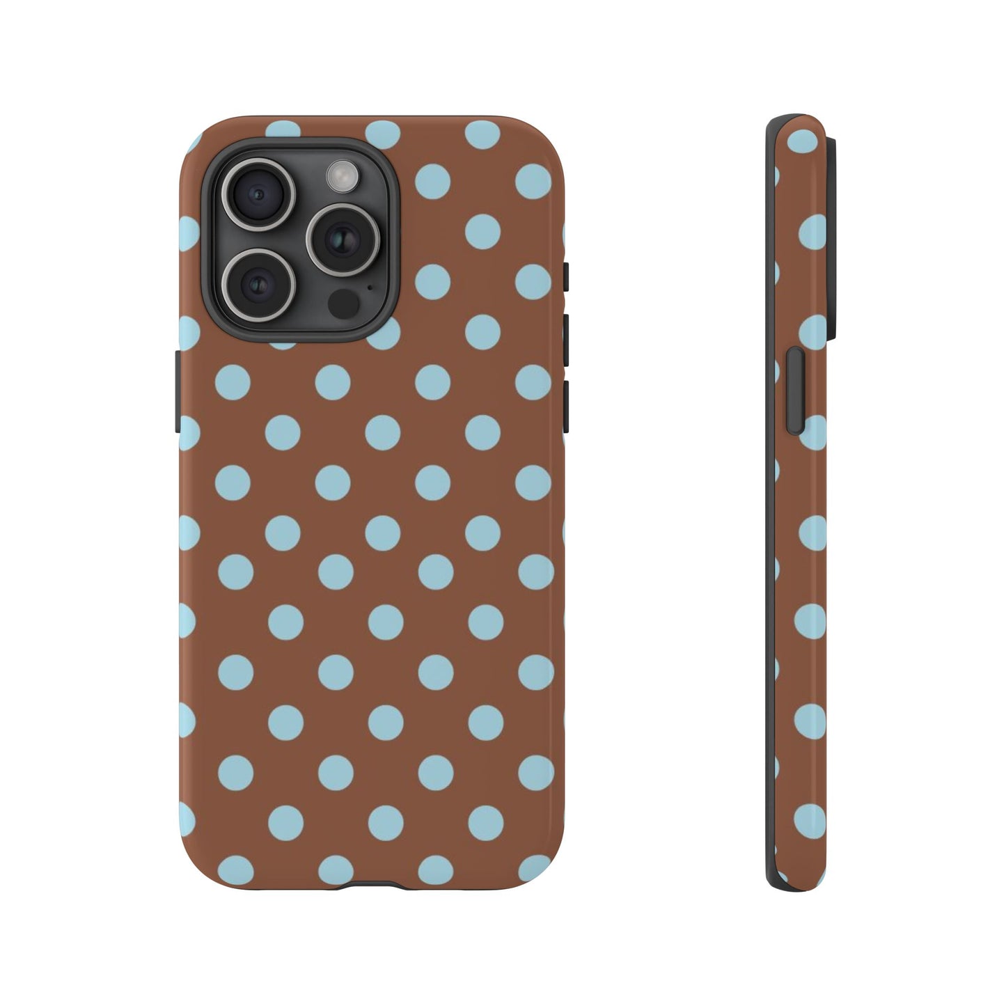Blue and Brown Polka Dot iPhone Case