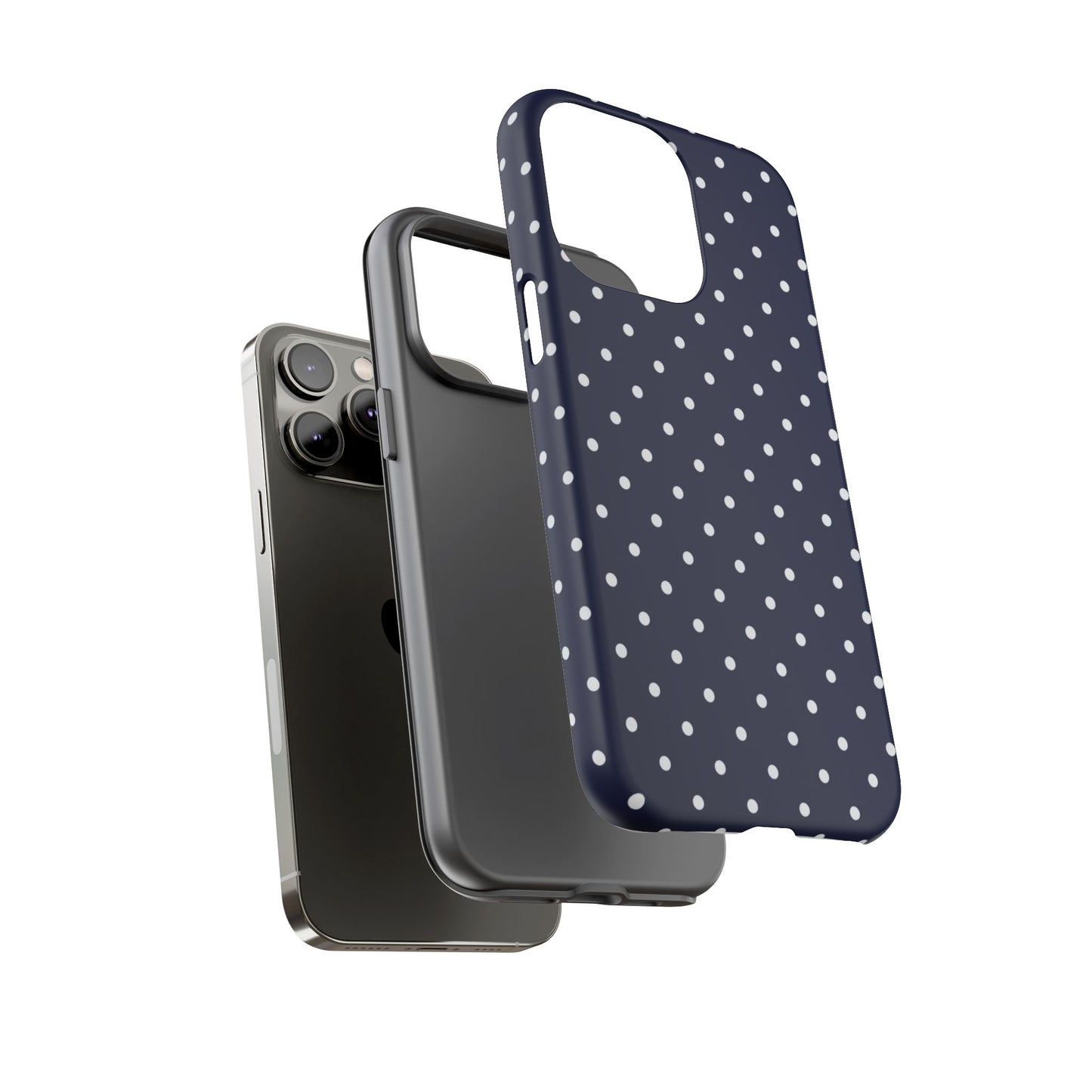Navy Polka Dot iPhone Case