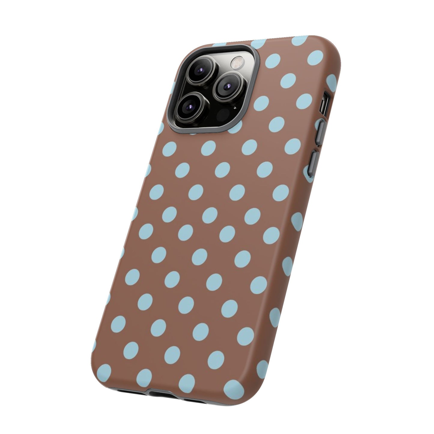 Blue and Brown Polka Dot iPhone Case